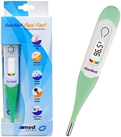 Ozocheck Digital With Flexible Tip | Fever Alarm & Beep Function | Waterproof Flexi Fast, 10 Seconds Fast Reading for Kids & Adults Thermometer  (Green)