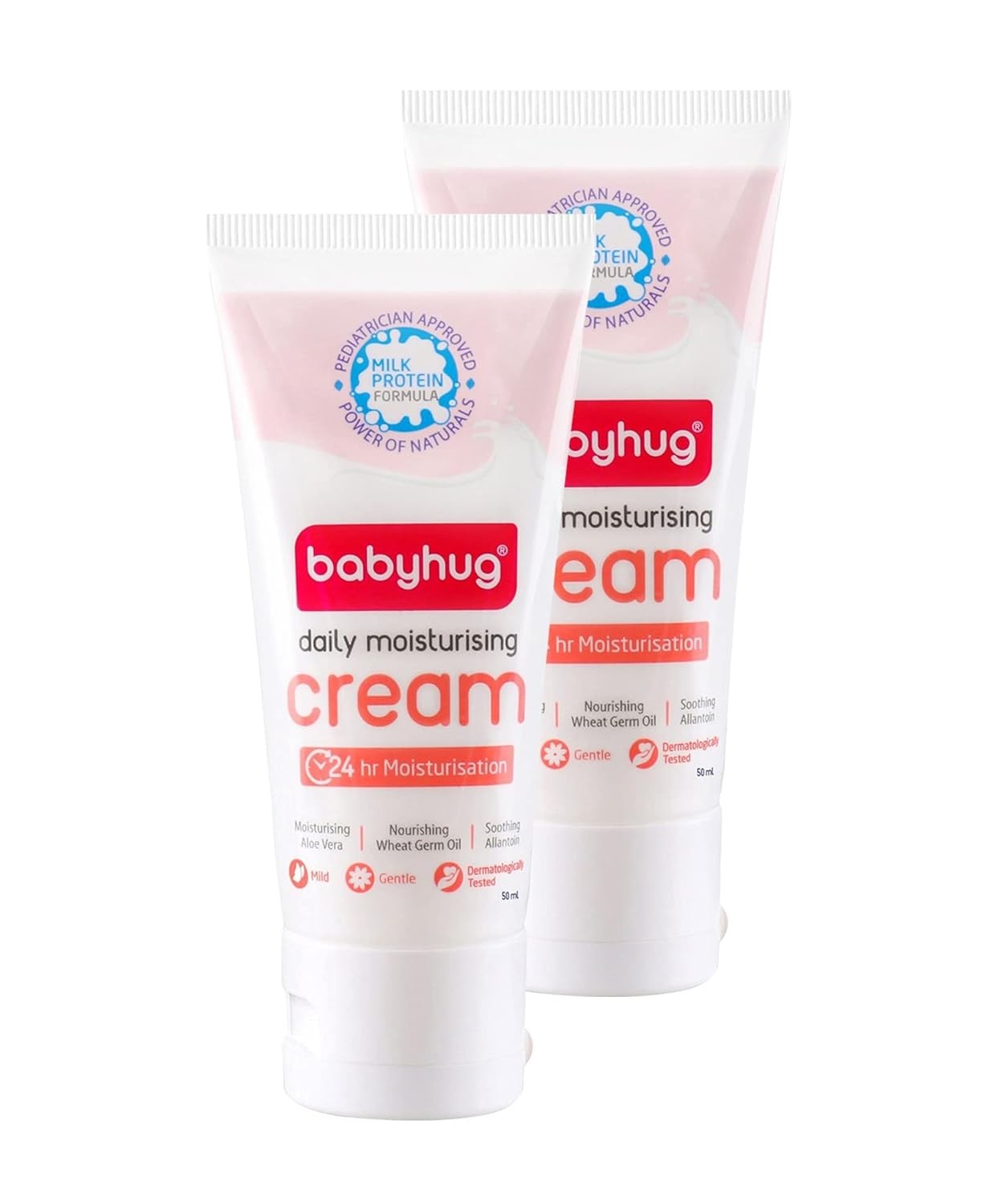 Babyhug Milk Protein Formula Daily Full Body and Face Moisturizing Milky Cream Ideal for Newborn Baby'S Delicate Skin - 50 g