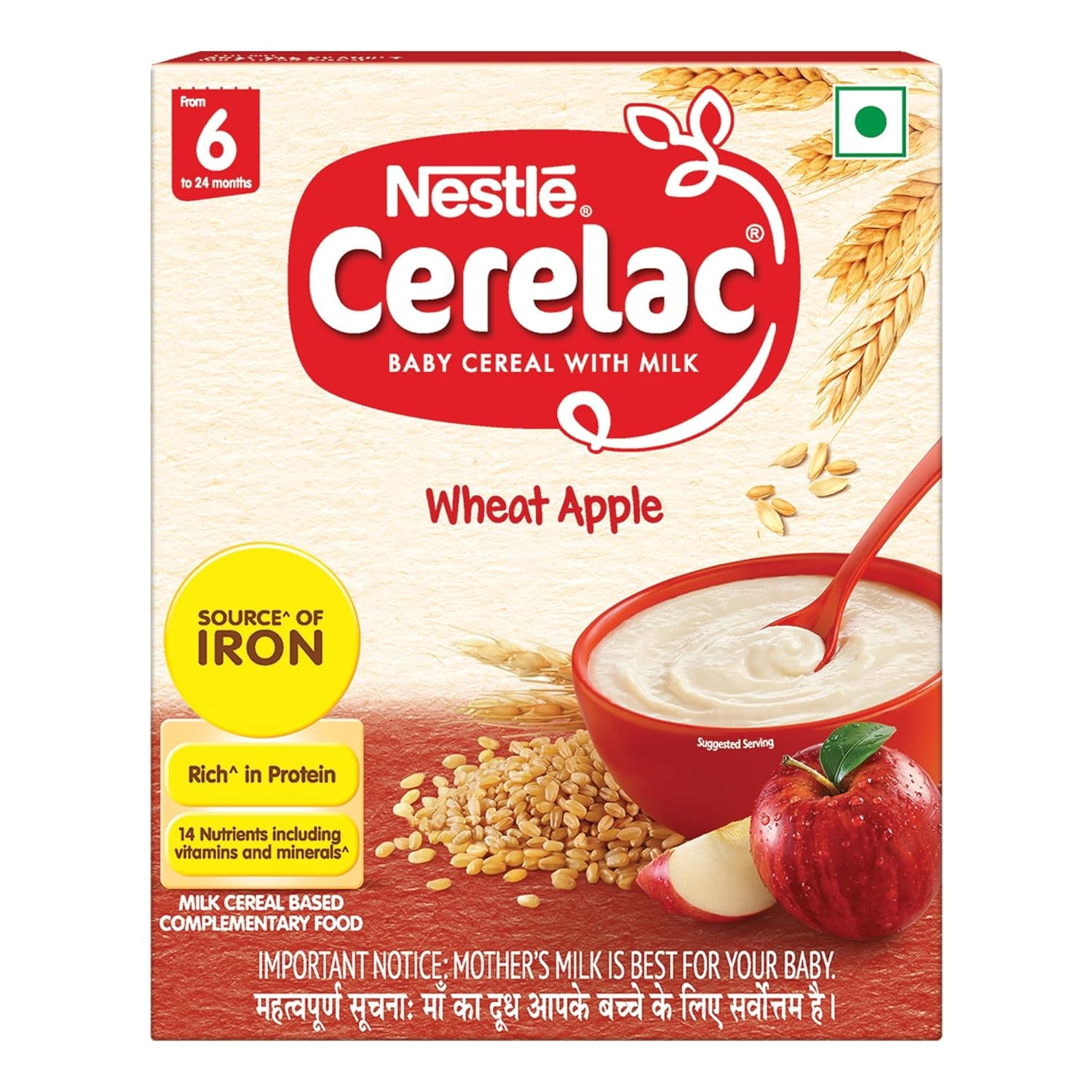 Nestle Cerelac Wheat Apple Cereal From 6 to 24 Months Cereal  (350 g, 6+ Months)