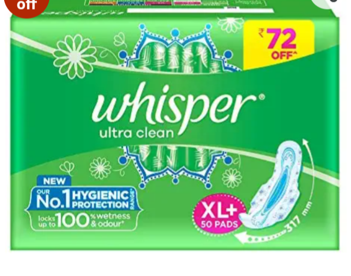 Whisper Ultra Hygiene + Comfort Xl Plus (317mm) 50 Sanitary Pads