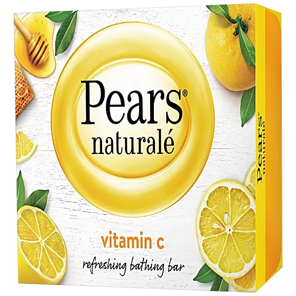 Pears Naturale Refreshing Vitamin C 4x125g Bathing Bar with Natural Vitamin C Extract | for Refreshed & Radiant glowing Skin