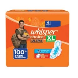 Whisper Ultra Clean Sanitary Pads For Women, X-Large