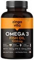 Zingavita Omega 3 Fish Oil 1000mg Soft Gelatin Capsule with EPA & DHA | For Heart, Brain & Joint Health