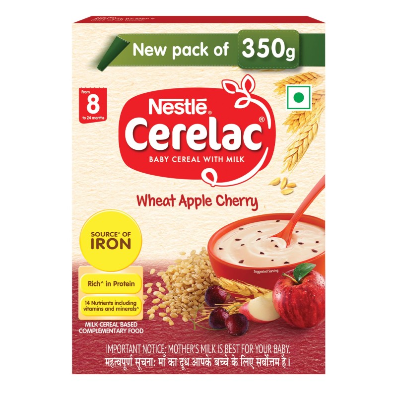 Nestle Cerelac Wheat Apple Cherry Cereal From 8 to 24 Months Cereal  (300 g, 8+ Months)