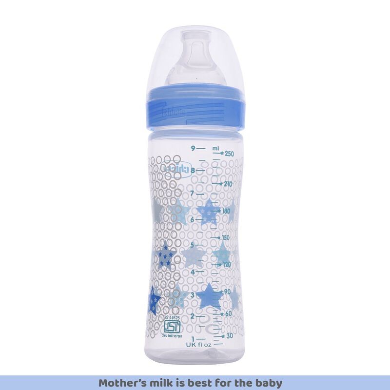 Well-Being Feeding Bottle (250ml, Medium) (Blue)