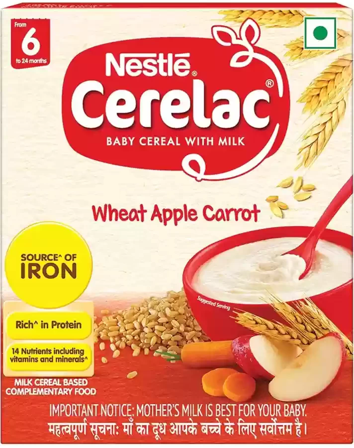 Nestle Cerelac Baby CerealMilk, Wheat Apple Carrot Cereal  (300 g, 6+ Month