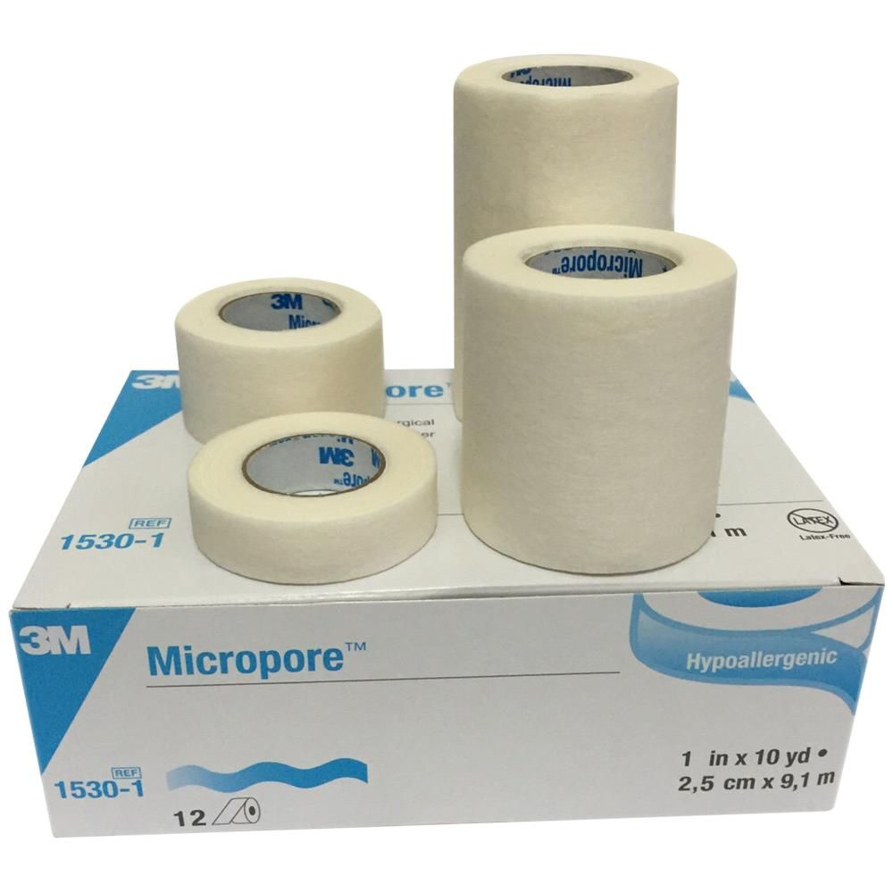 3M Micropore Paper Surgical Tape (White, 1 Inch x 10 Yds) -Box of